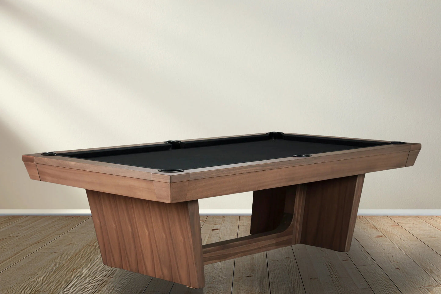 Modern grey walnut pool table – Kaci 8ft convertible billiards dining design