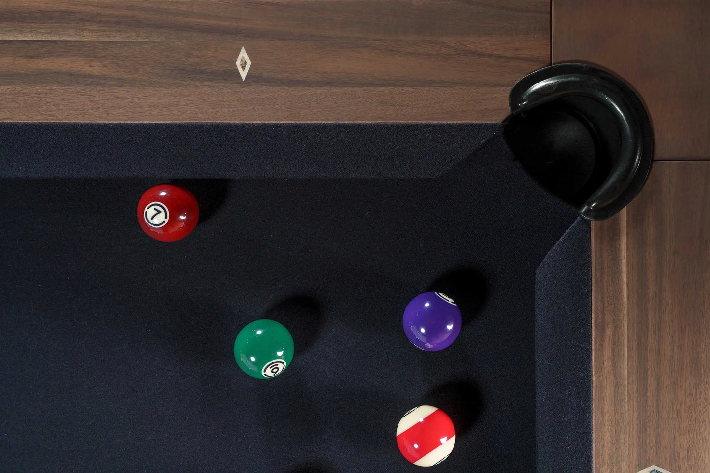 Grey walnut Kaci pool table convertible billiards dining table with 3-piece slate