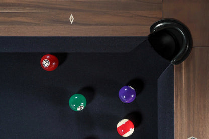 Grey walnut Kaci pool table convertible billiards dining table with 3-piece slate
